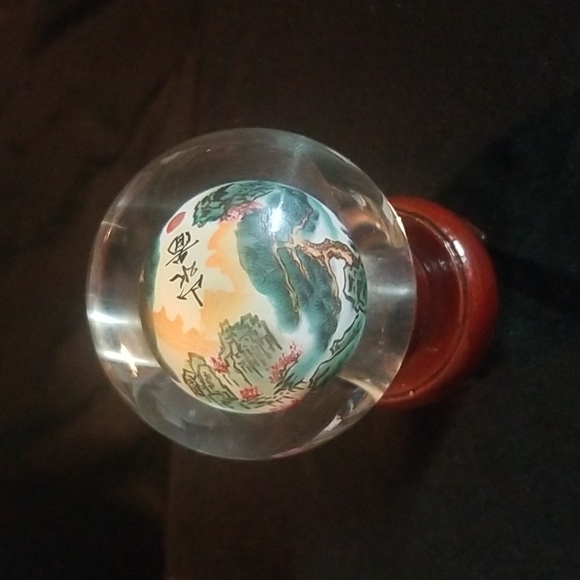 Glass Ball Art on wood stand - Picture 3 of 14